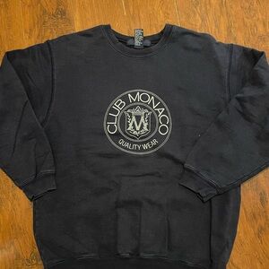Vintage Club Monaco Black Crewneck Sweater with Logo